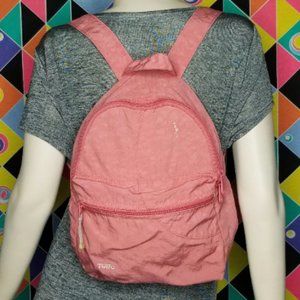 90s/Y2k Pink Nylon Crinkle Backpack School Bag Fashion 1990s Aesthetic